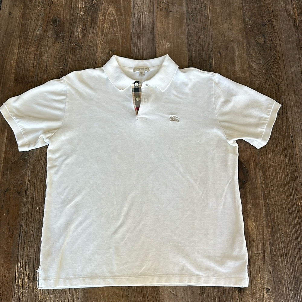 Men’s Burberry White Polo - Size M